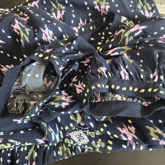 ba&sh Naia Dress Boho Printed Ikat Black Relaxed Mini Flowy Women Medium - Picture 10 of 14